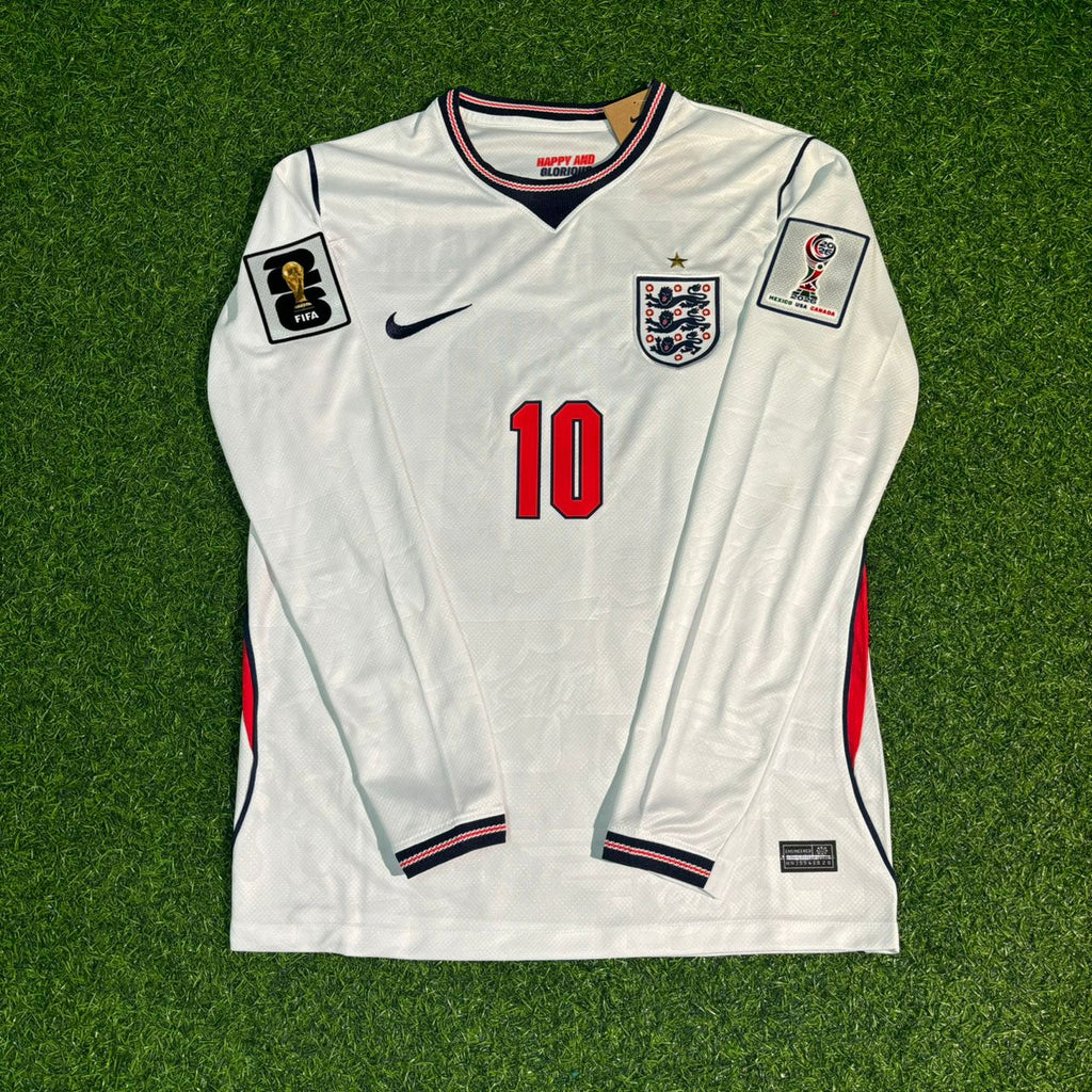 Jude Bellingham #10 England WM 2026 Heimtrikot Weiß Langarm