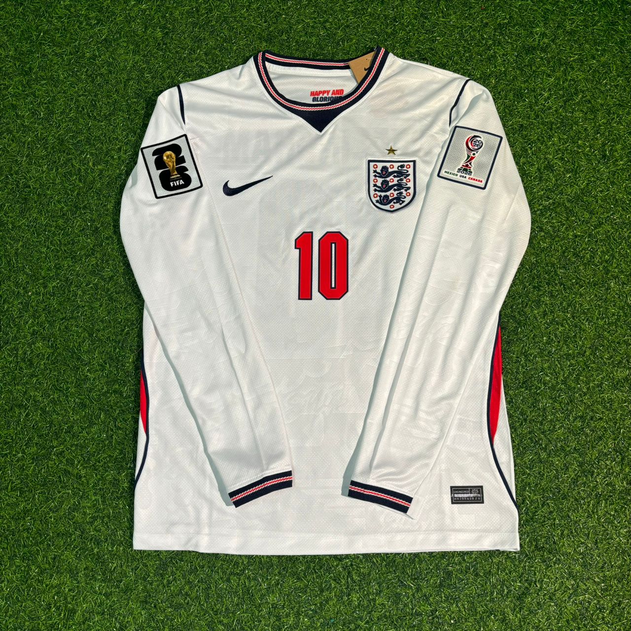 Jude Bellingham #10 England WM 2026 Heimtrikot Weiß Langarm