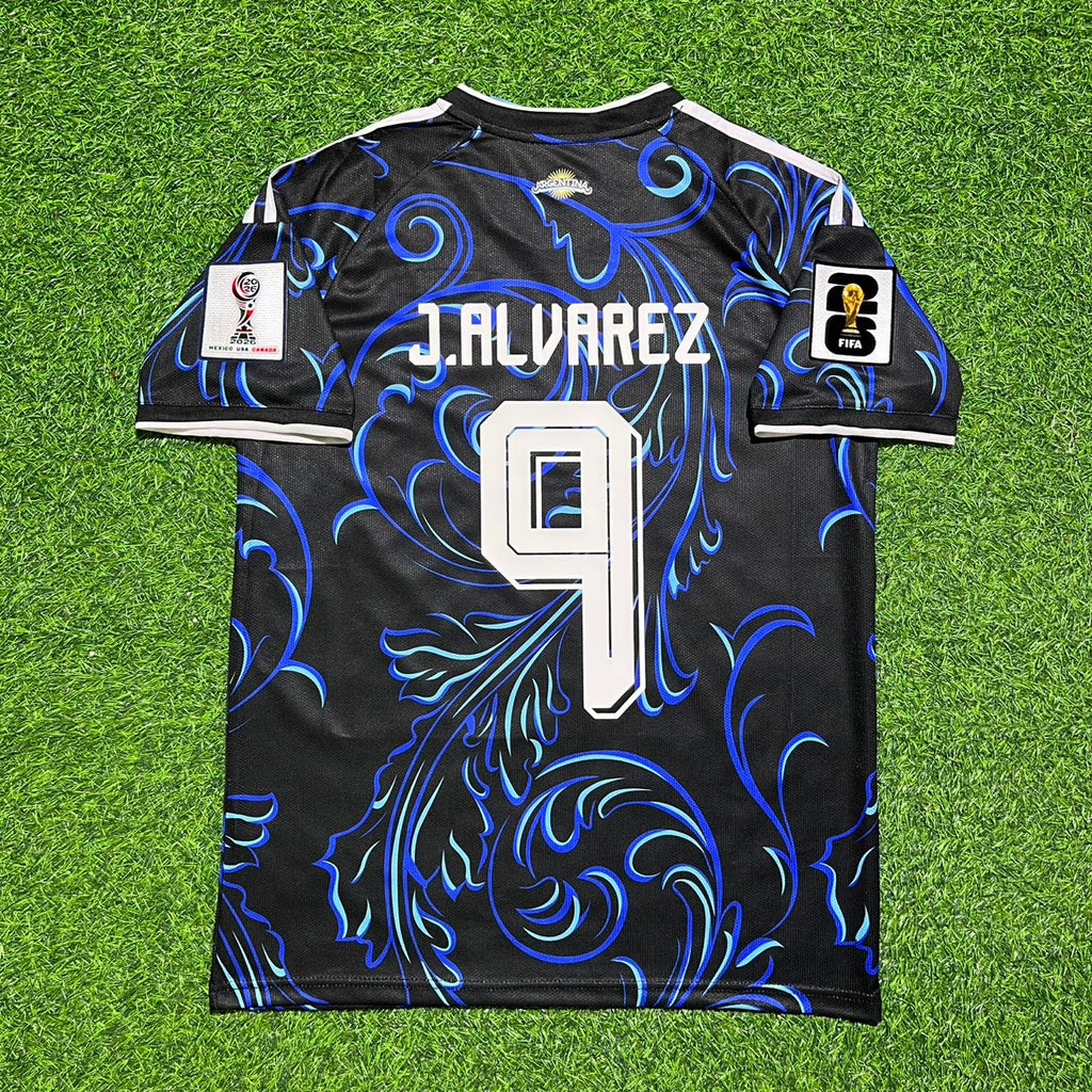 Julián Álvarez #9 Argentine Maillot Extérieur Coupe du Monde 2026 Bleu