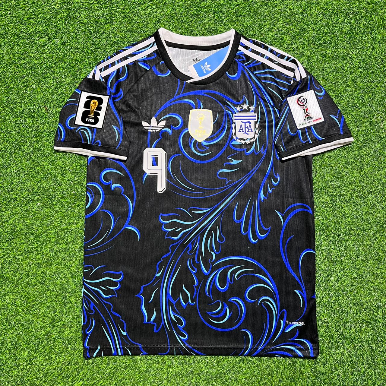 Julián Álvarez #9 Argentine Maillot Extérieur Coupe du Monde 2026 Bleu