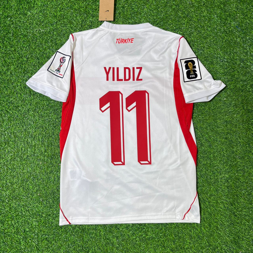 Kenan Yıldız #11 Türkei - WM 2026 Auswärtstrikot Weiß - Türkiye Nationaltrikot