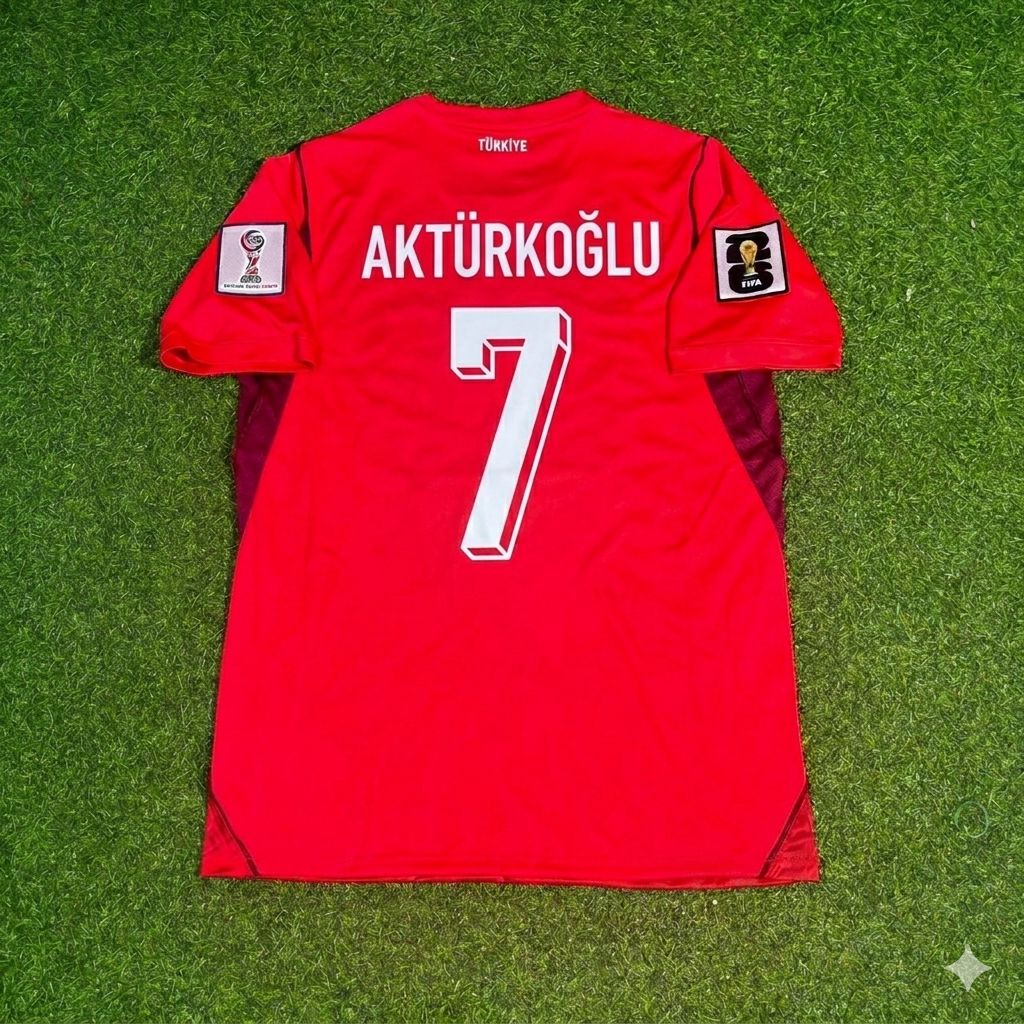 Kerem Aktürkoğlu #7 Turquie Turquie - Coupe du Monde 2026 - Domicile Rouge - Maillot Maillot - Maillot Maillot