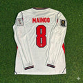 Kobbie Mainoo #8 Angleterre Maillot Domicile Coupe du Monde 2026 Manches Longues Blanc