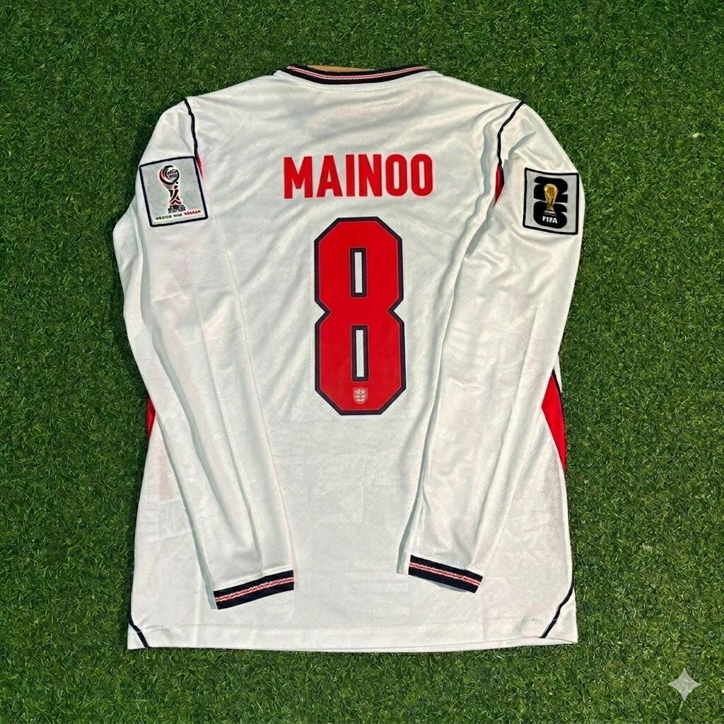 Kobbie Mainoo #8 Angleterre Maillot Domicile Coupe du Monde 2026 Manches Longues Blanc