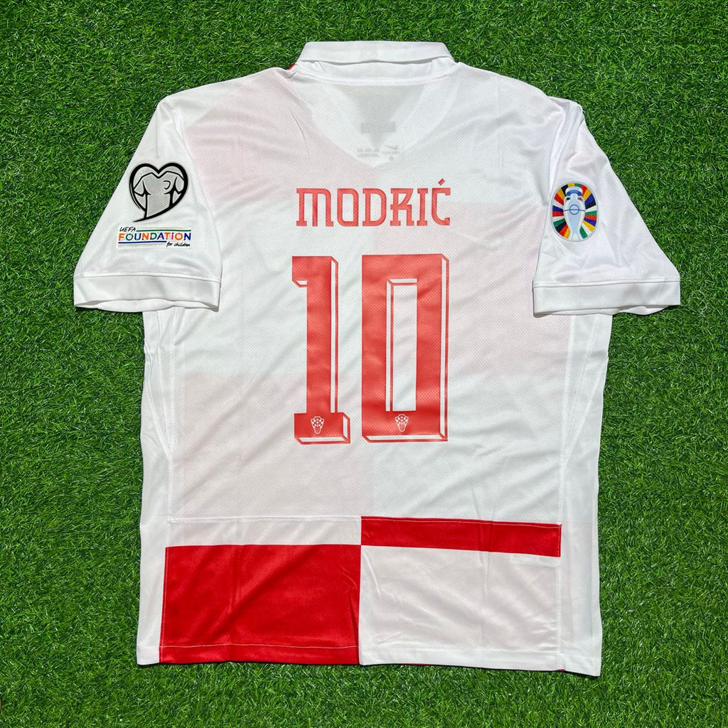 Luka Modrić #10 Kroatien Euro 2024 Heim Retro Fußballtrikot