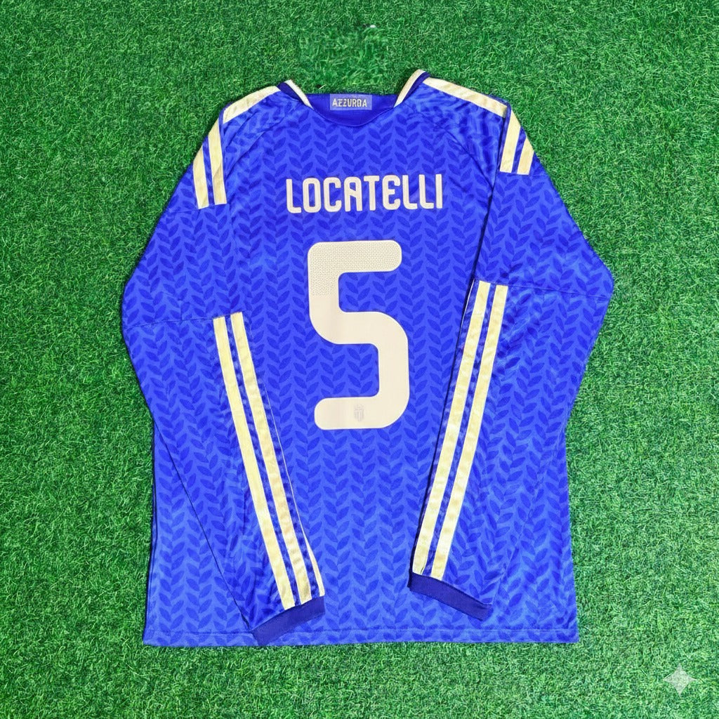Maillot de football à manches longues Italie Coupe du Monde 2026 Manuel Locatelli 5