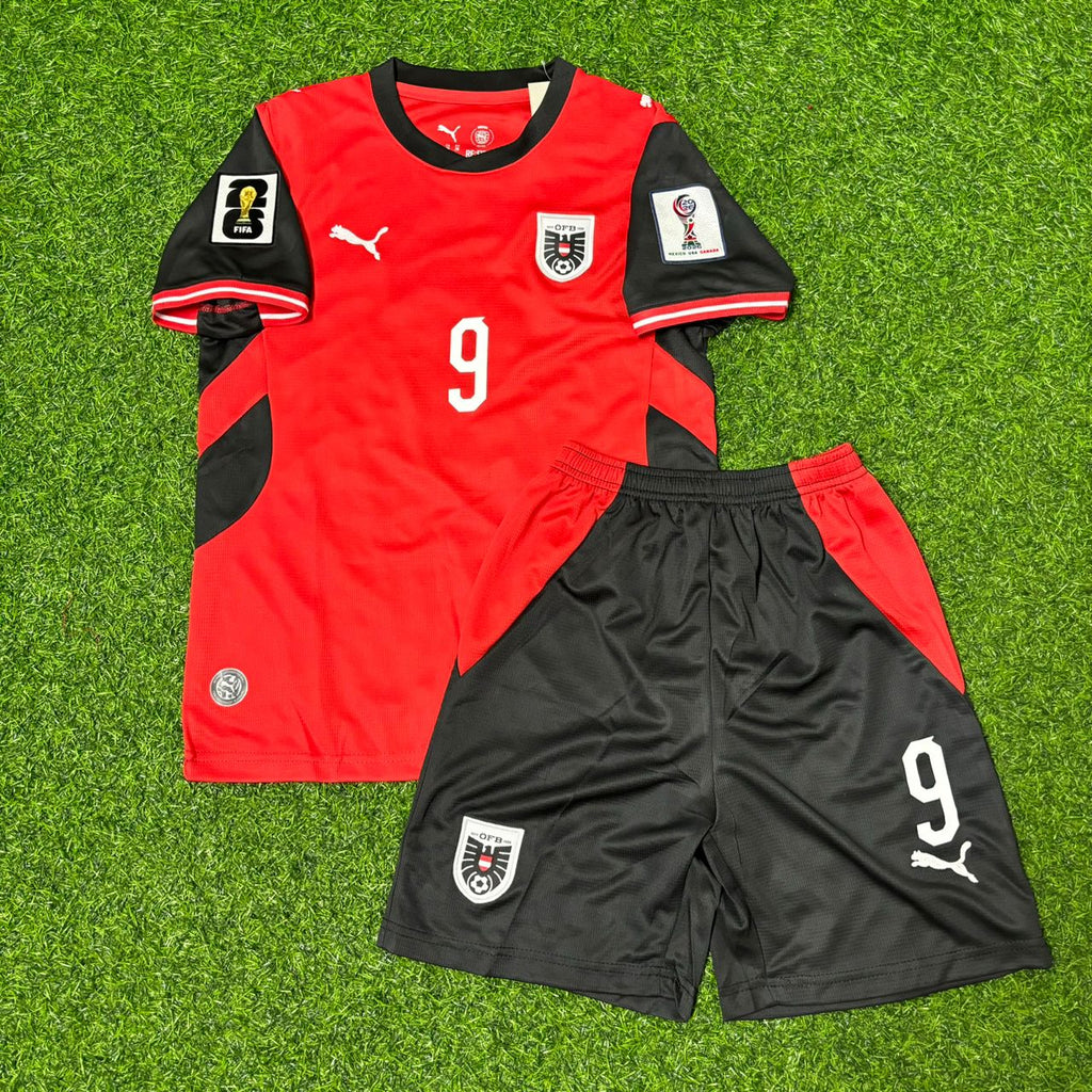 Marcel Sabitzer #9 Autriche Maillot de football enfant Coupe du Monde 2026 Nouvelle saison