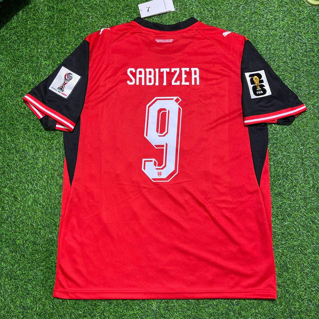 Marcel Sabitzer #9 Autriche Maillot de football enfant Coupe du Monde 2026 Nouvelle saison