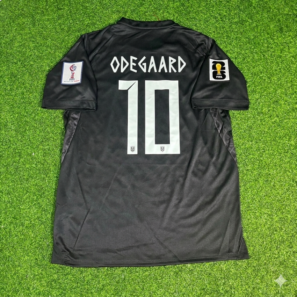Maillot de Foot Martin Ødegaard #10 Norvège Coupe du Monde 2026 Noir Extérieur