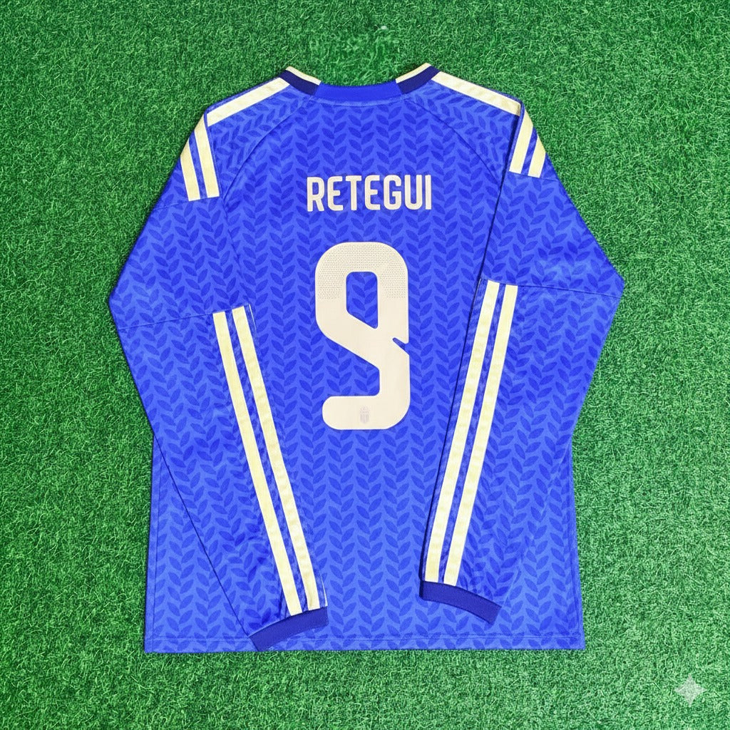 Maillot de football Mateo Retegui 9 – Italie Coupe du Monde 2026 manches longues