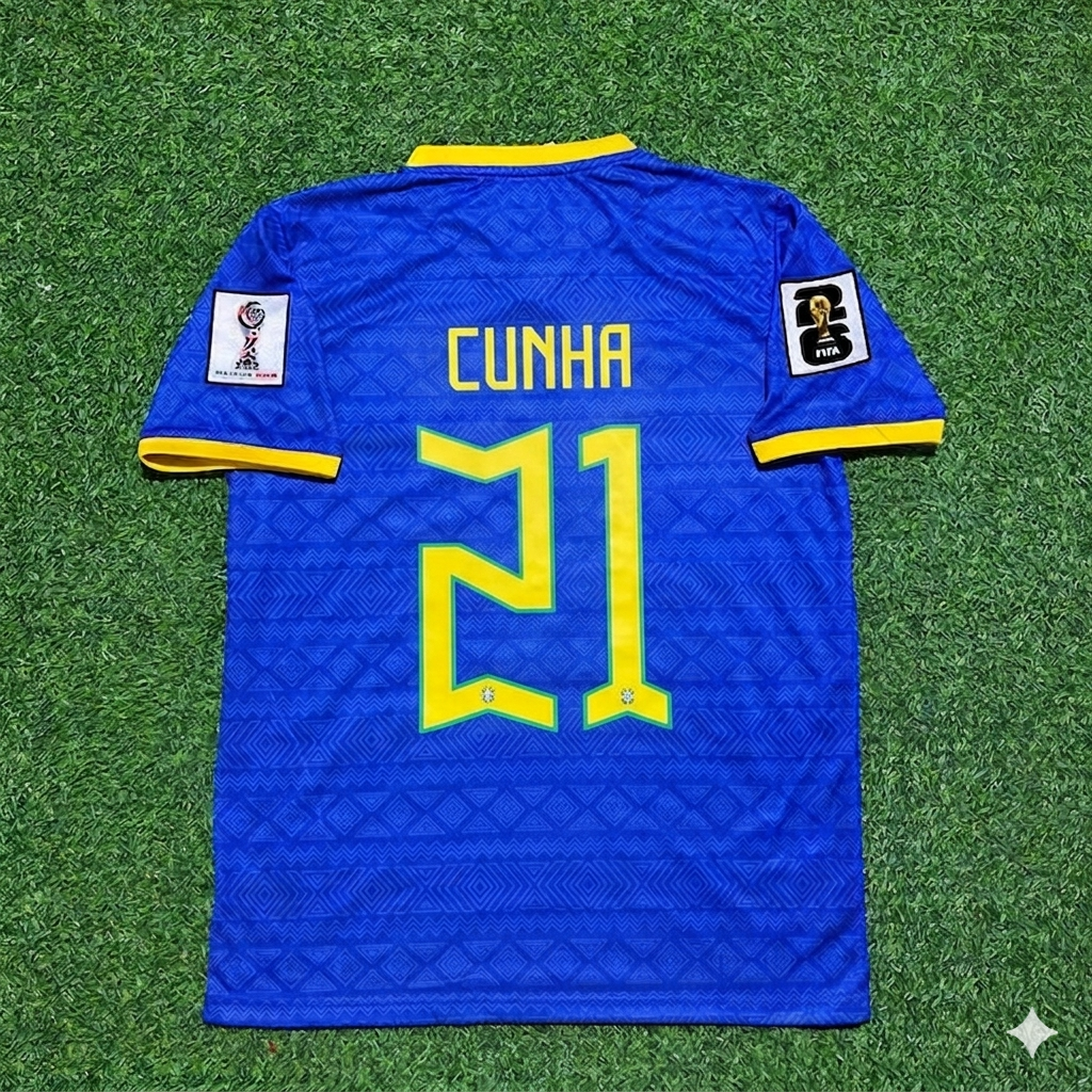 Matheus Cunha 21 – Brasilien WM 2026 Blau Neues Trikot