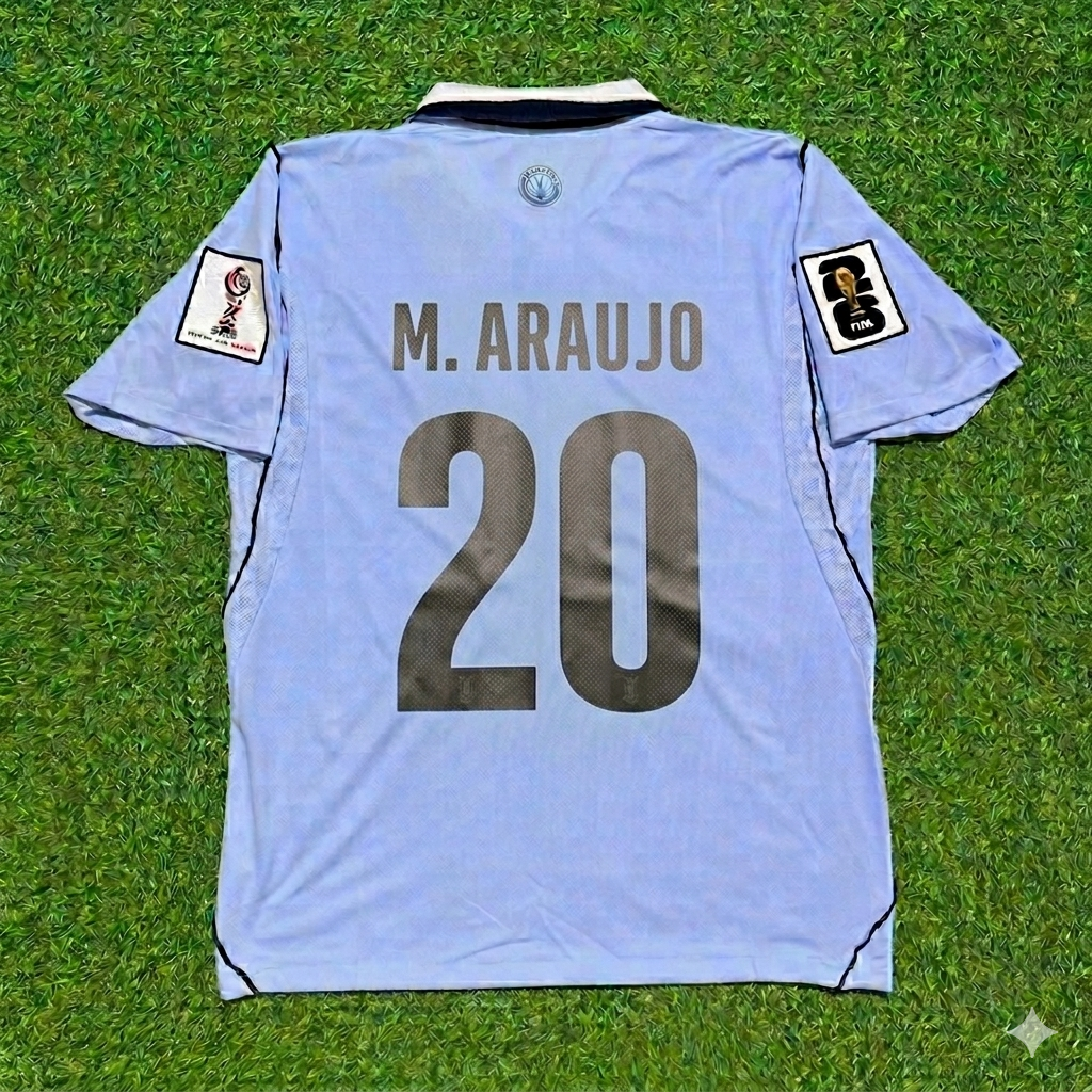 Maillot domicile bleu ciel Maximiliano Araújo #20 Uruguay Coupe du Monde 2026
