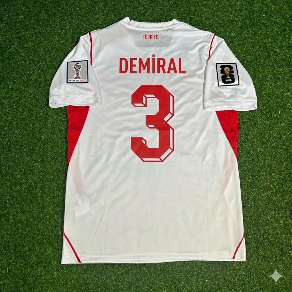 Merih Demiral #3 Turquie Türkiye - Coupe du Monde 2026 - Extérieur Blanc - Maillot