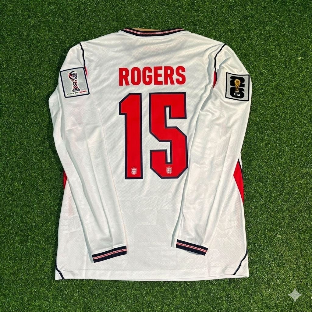 Morgan Rogers #15 Angleterre 2026 CM Maillot Domicile Blanc Manches Longues