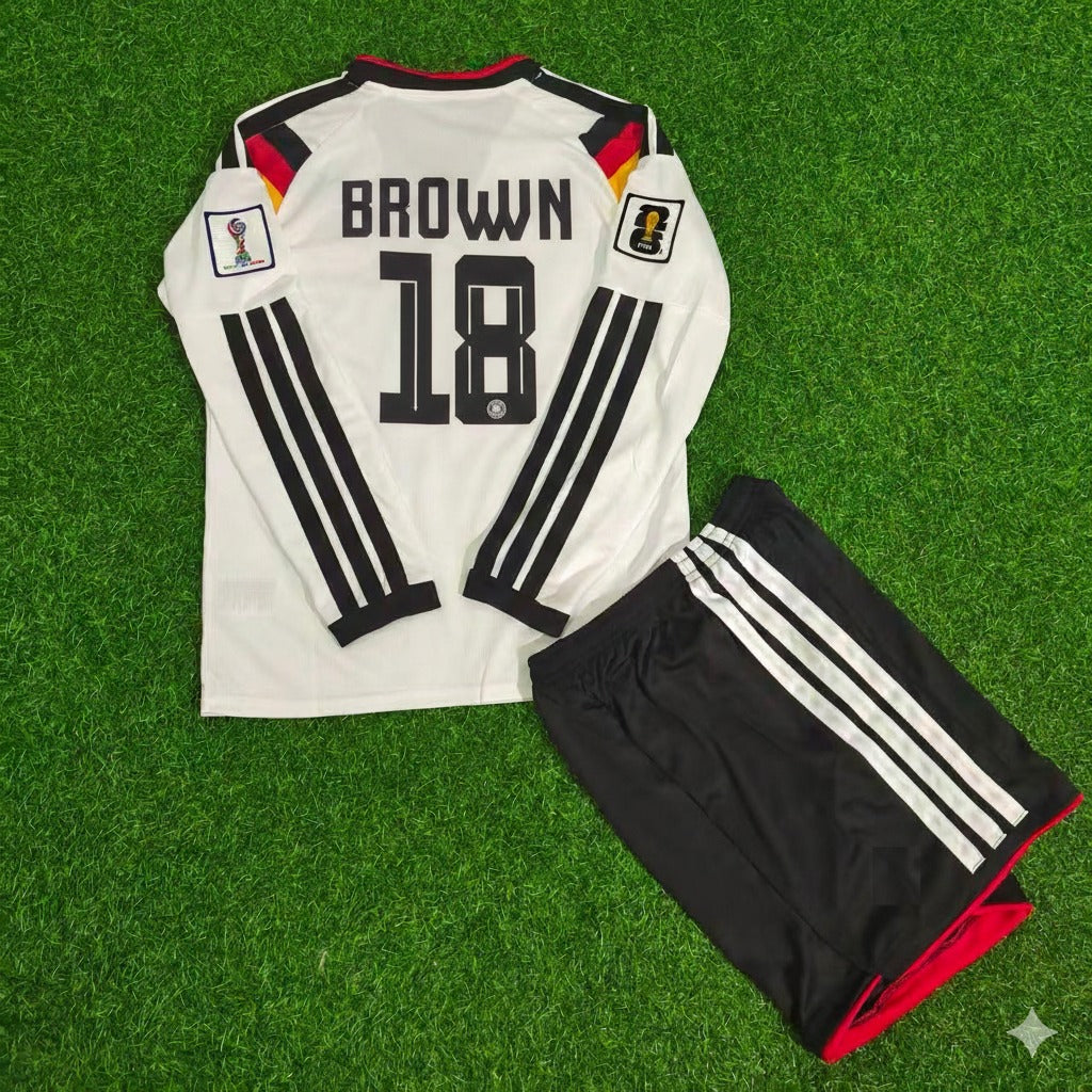 Nathaniel Brown 18 – Deutschland 2026 WM Kinder-Fußballtrikot-Set (Langarm)