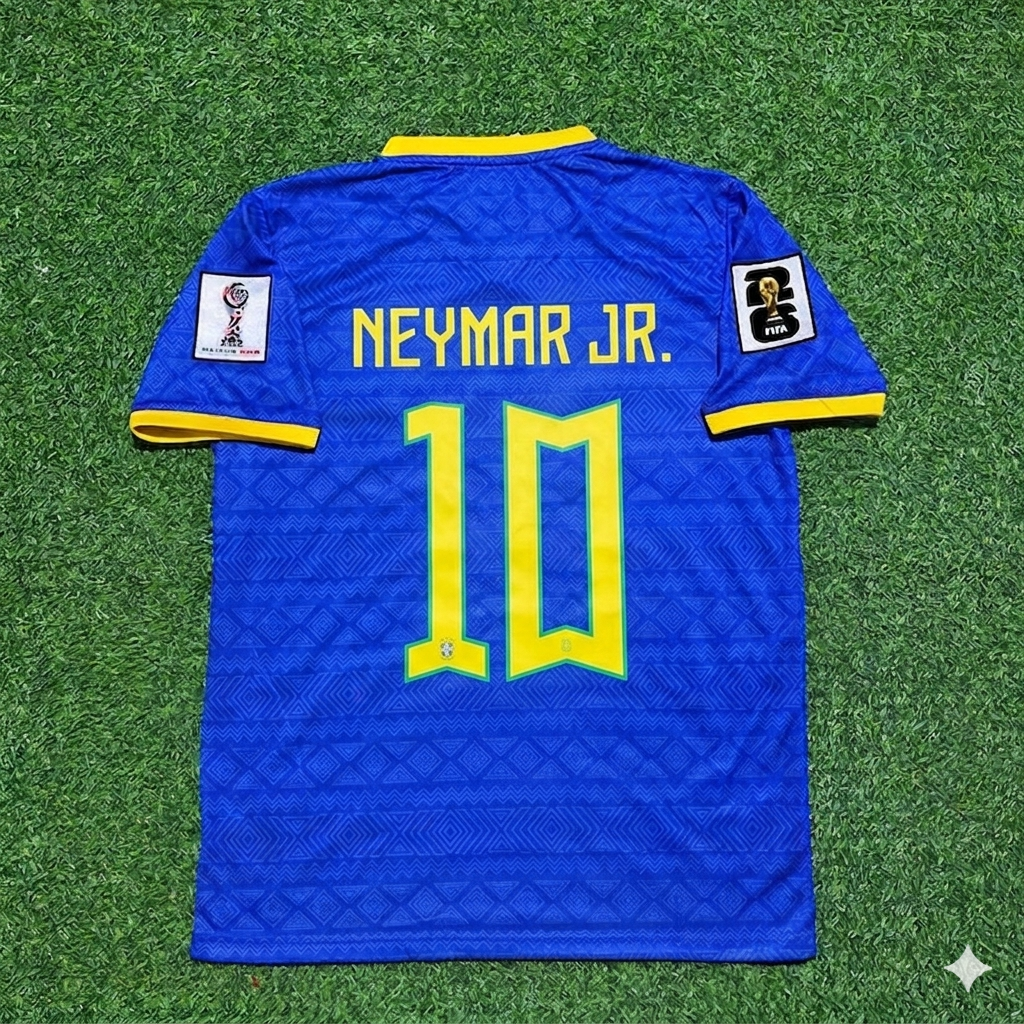 Neymar Jr. 10 Brasilien WM 2026 Neues blaues Fußballtrikot der Saison