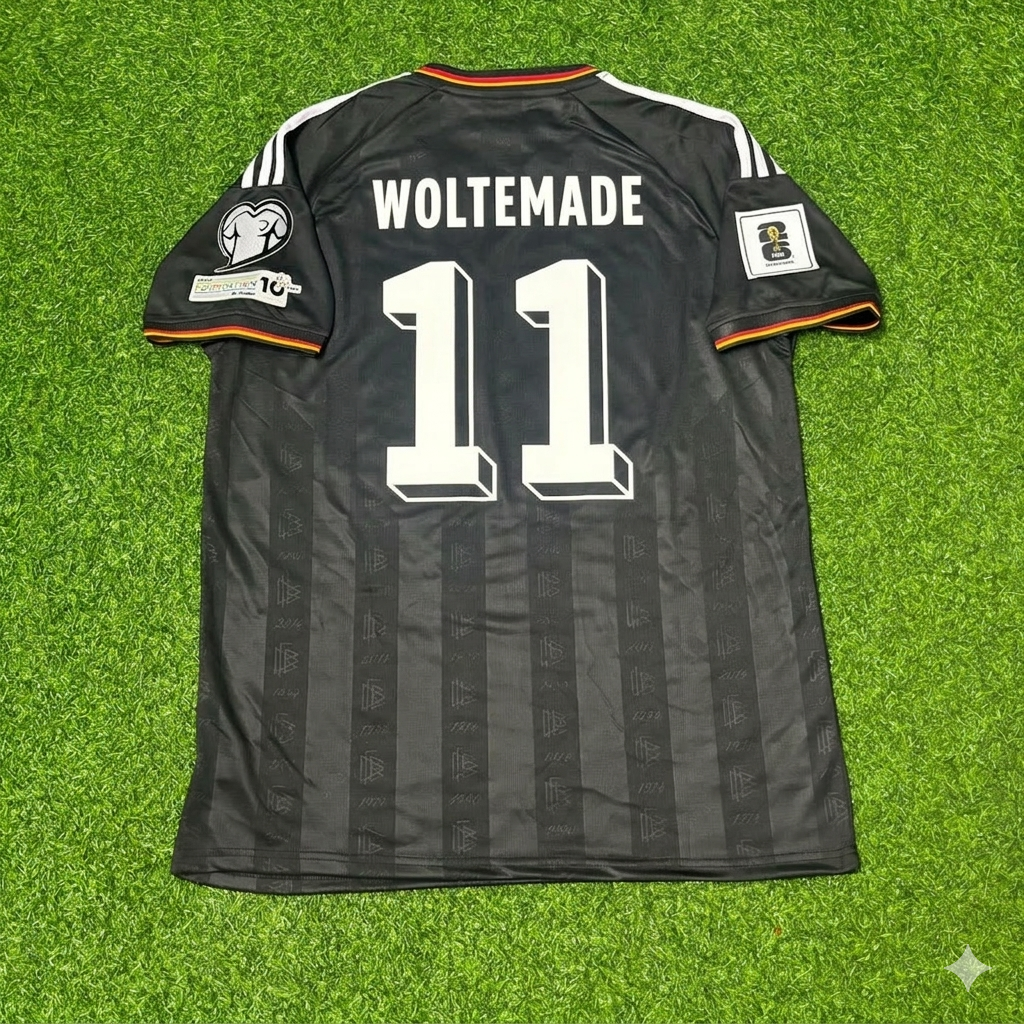 Nick Woltemade 11# Deutschland WM 2026 Schwarzes Fußballtrikot im Black Style