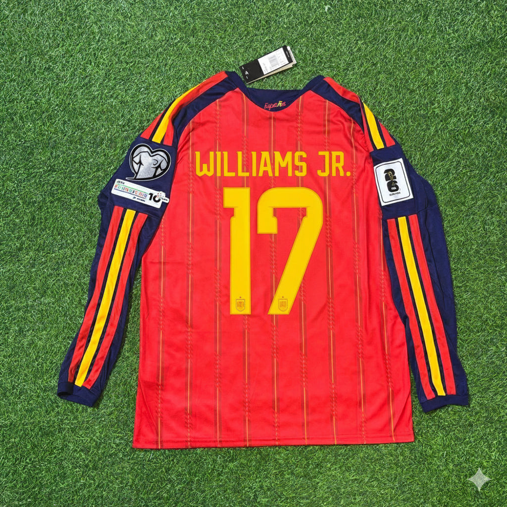 Nico Williams Espagne Maillot domicile Coupe du Monde 2026 Manches longues