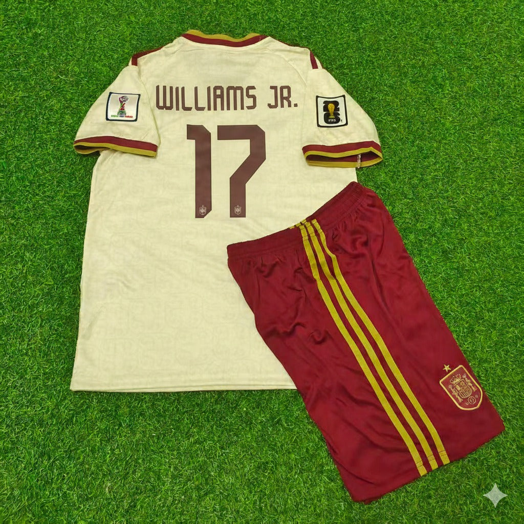 Nico Williams 17 – Spanien 2026 WM-Auswärtstrikot für Kinder