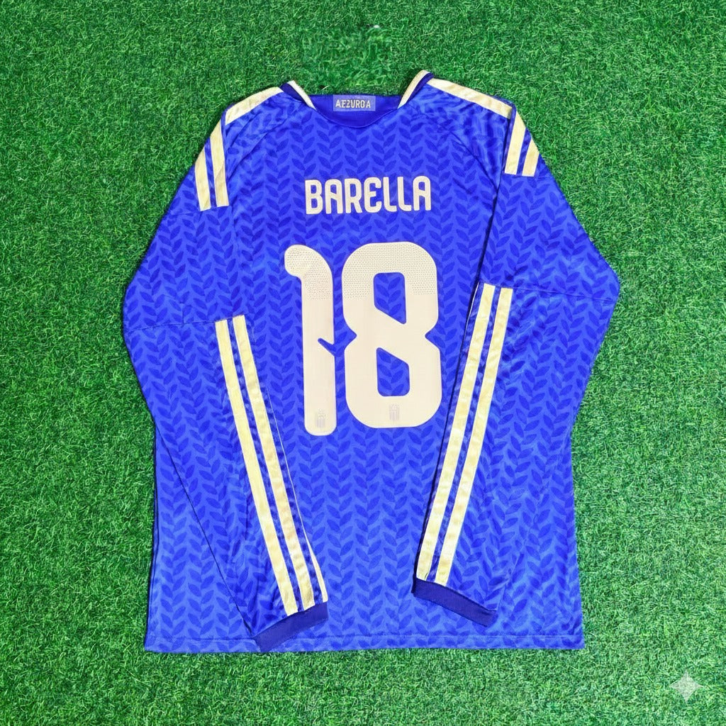 Maillot de football manches longues Nicolo Barella 18 - Italie Coupe du Monde 2026