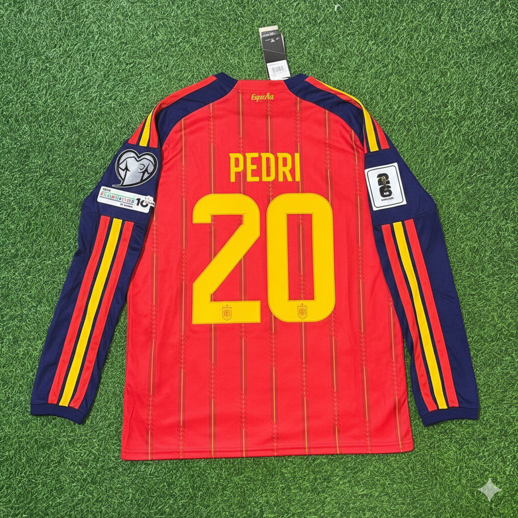 Maillot domicile à manches longues Pedri Espagne Coupe du Monde 2026