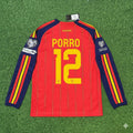 Pedro Porro Espagne 2026 Maillot Domicile Coupe du Monde Manches Longues