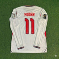 Phil Foden #11 Angleterre Coupe du Monde 2026 Maillot Domicile Manches Longues Blanc