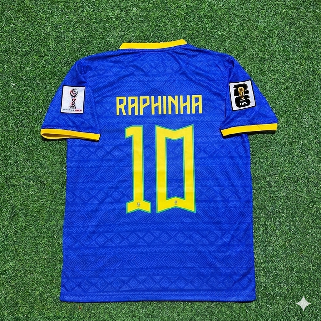 Raphinha #10 - Brésil Coupe du Monde 2026 Maillot de Foot Bleu Nouvelle Saison