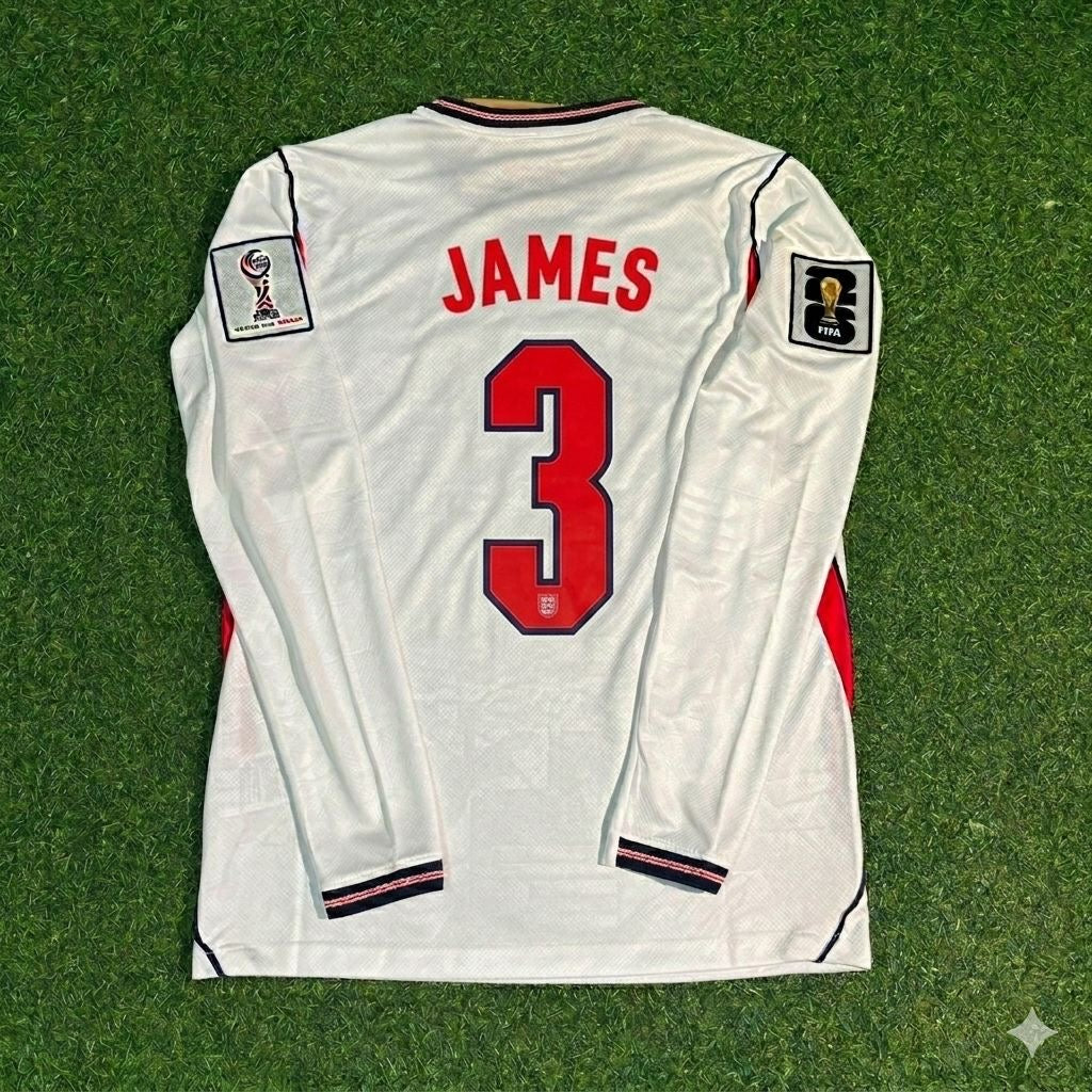 Reece James #3 Angleterre Maillot Domicile Coupe du Monde 2026 Blanc Manches Longues