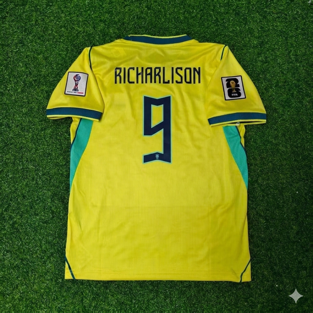 Richarlison #9 Brazil 2026 World Cup Yellow Home Football Jersey