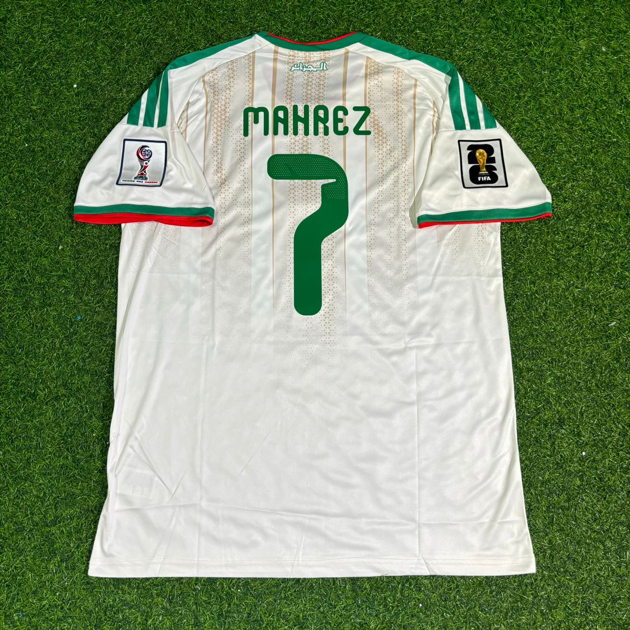 Maillot de football blanc Riyad Mahrez Algérie Coupe du Monde 2026