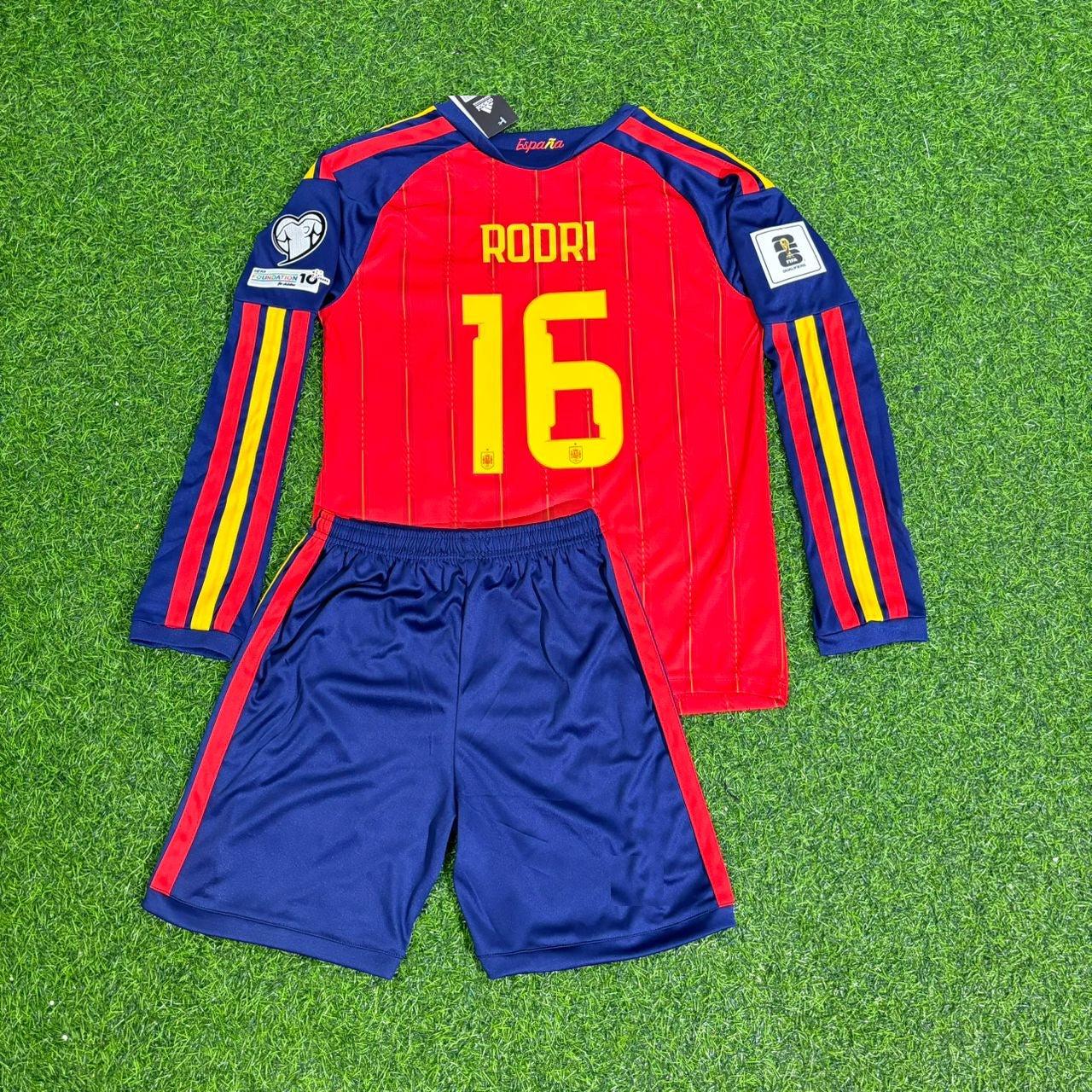 Rodri Spanien WM 2026 Kinder Heimtrikot Langarm Fußballtrikot
