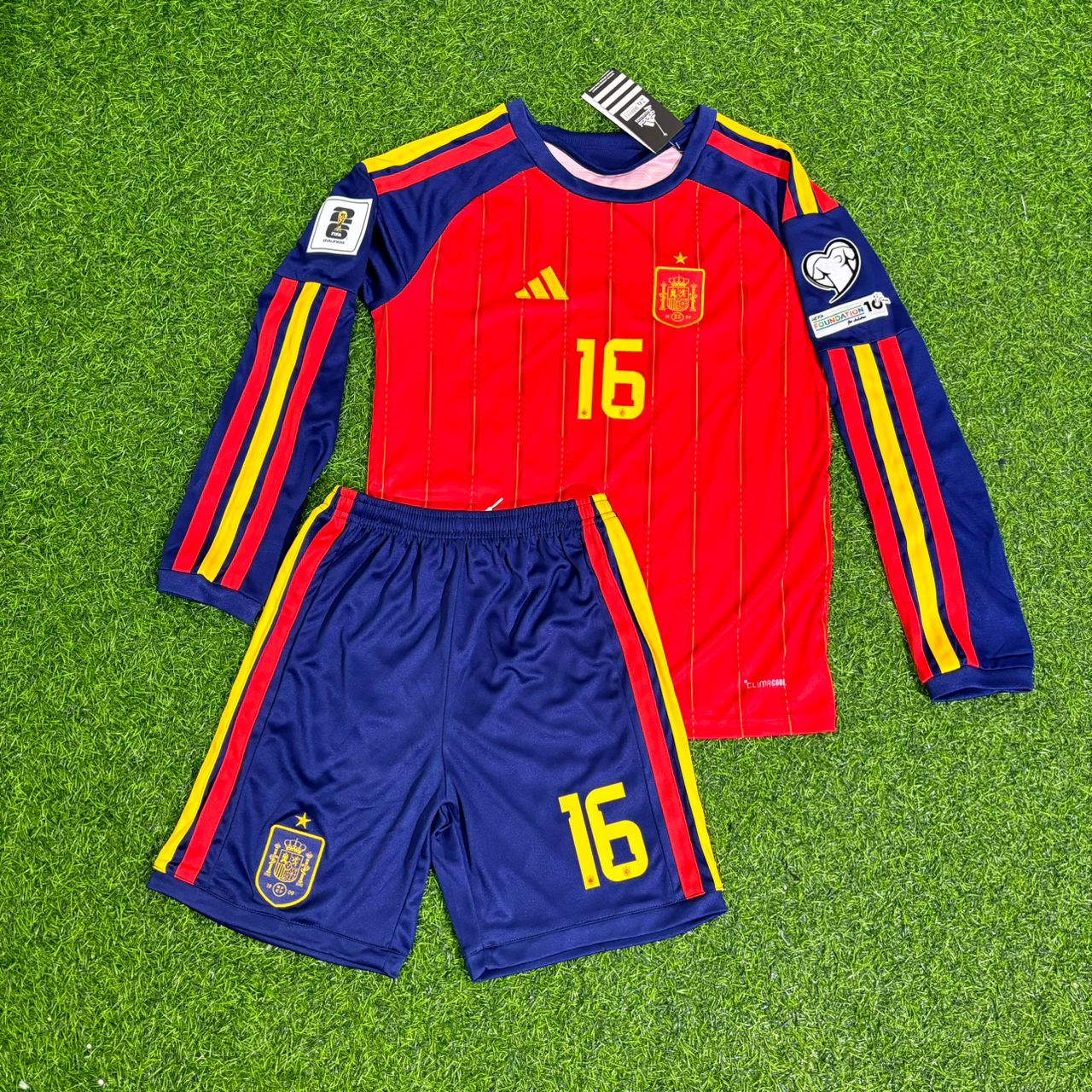 Rodri Spanien WM 2026 Kinder Heimtrikot Langarm Fußballtrikot