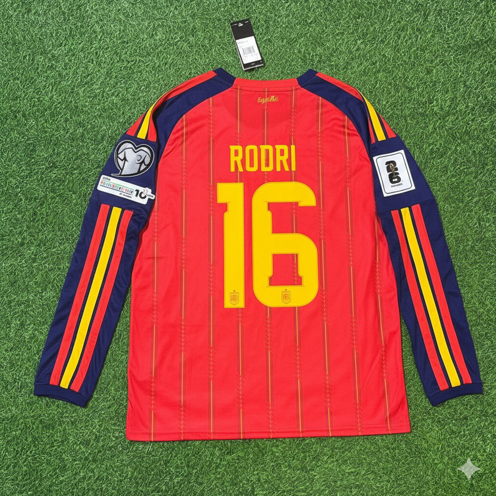 Rodri Espagne 2026 Coupe du Monde Maillot Domicile Manches Longues Maillot