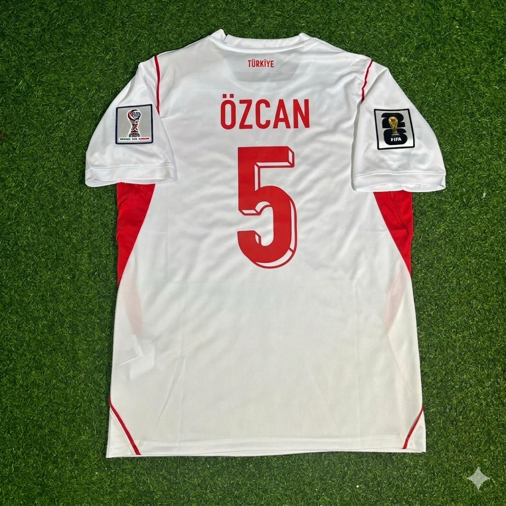 Salih Özcan #5 Turquie Turquie - Coupe du Monde 2026 - Maillot Extérieur Blanc
