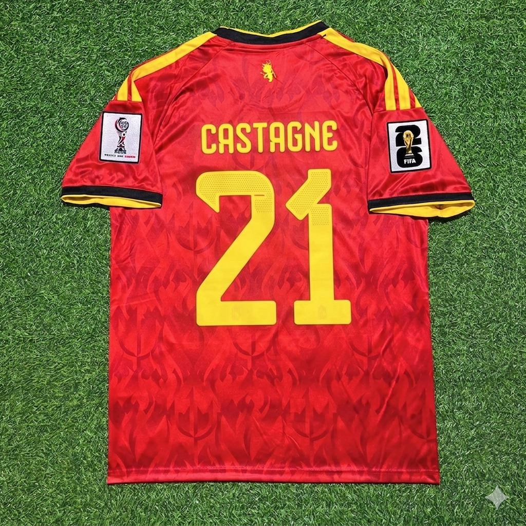 Timothy Castagne #21 Belgique Maillot Domicile Coupe du Monde 2026
