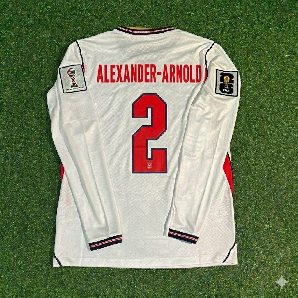 Trent Alexander-Arnold #2 Maillot Domicile Angleterre Manches Longues Blanc Coupe du Monde 2026