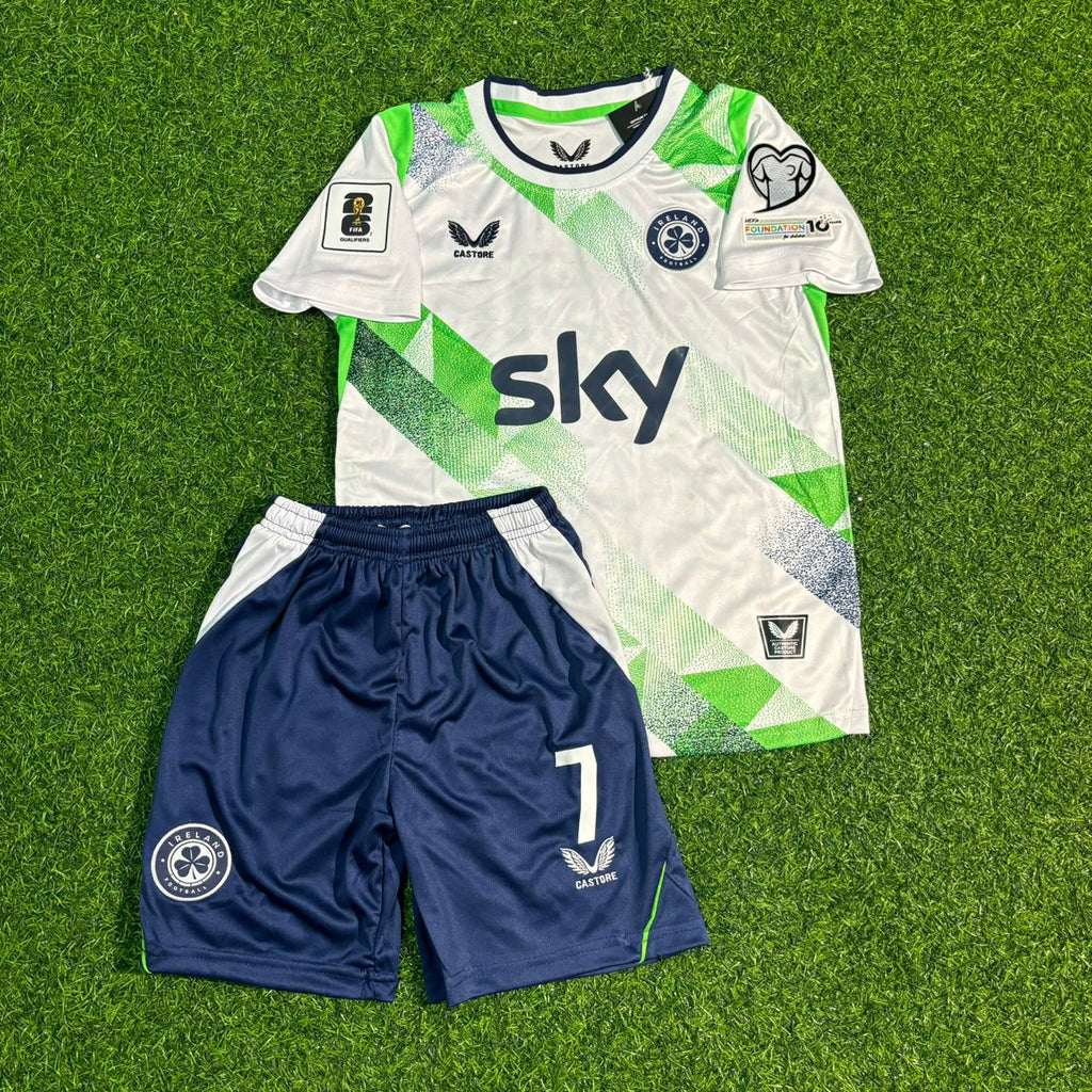 Troy Parrott #7 Irland Kinder Heimtrikot 2026 Grün-Weiß