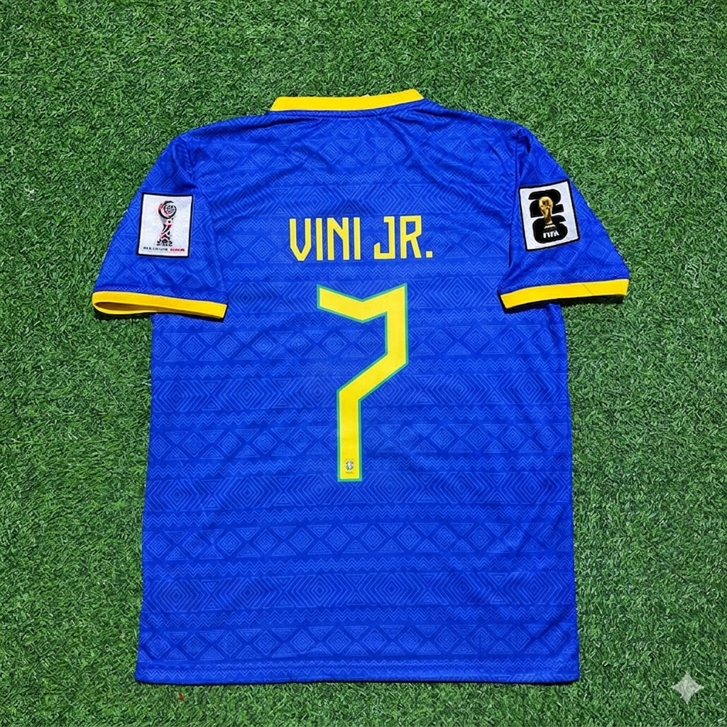 Vinicius Júnior 7 - Brasilien WM 2026 Blaues Trikot Neue Saison