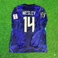 Wesley 14# Brasilien 2026 WM Ärmel Blau Auswärtstrikot