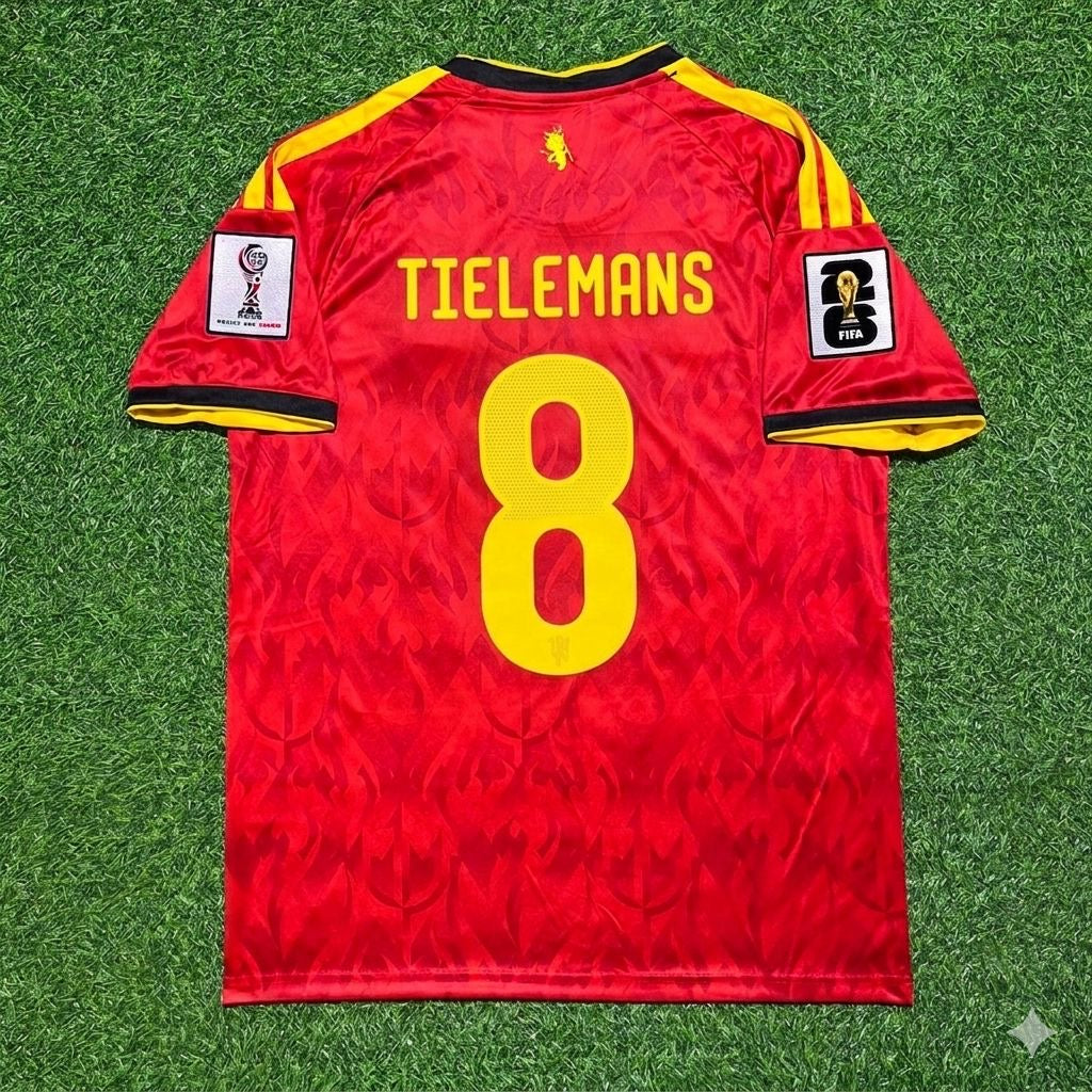 Maillot domicile Belgique Youri Tielemans #8 pour la Coupe du Monde 2026